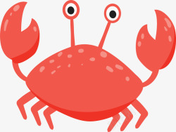 红色的螃蟹卡通夏天红色螃蟹矢量图高清图片