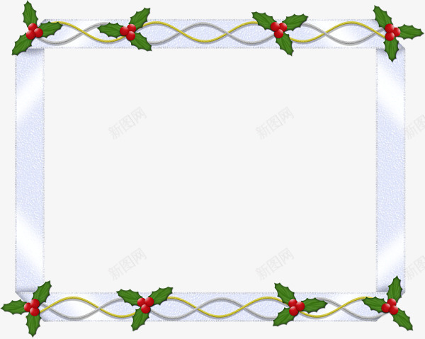 藤条边框png免抠素材_新图网 https://ixintu.com 叶子 手绘 白色 藤条 边框 闪亮