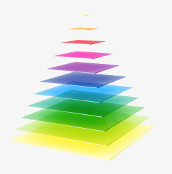 彩色立体图表精美金字塔商务信息图表高清图片