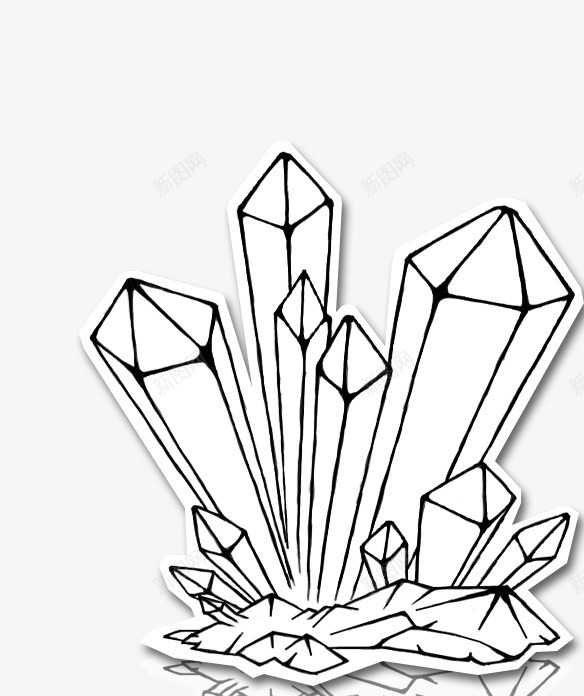 手绘晶片png免抠素材_新图网 https://ixintu.com 卡通 宝石 手绘 晶片 晶石 线条 钻石