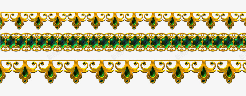绿宝石花案png免抠素材_新图网 https://ixintu.com 奢华 欧美风 花纹 边框纹理