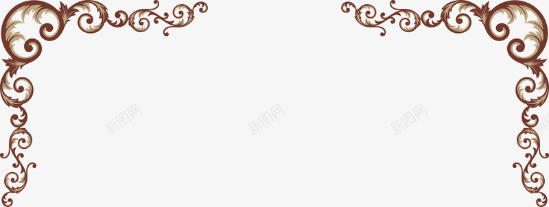 棕色花纹欧式边框装饰png免抠素材_新图网 https://ixintu.com 棕色 欧式 花纹 装饰 边框