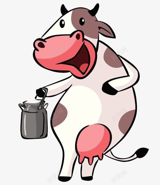 牛奶与奶牛png免抠素材_新图网 https://ixintu.com 卖点 原生态 奶牛 宣传 牛奶广告 简笔牛 装饰