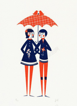 撑伞的女生校园情侣高清图片