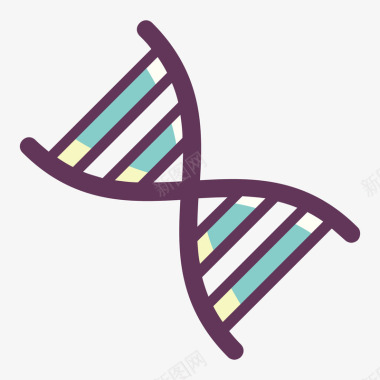 彩色手绘线稿基因元素矢量图图标图标
