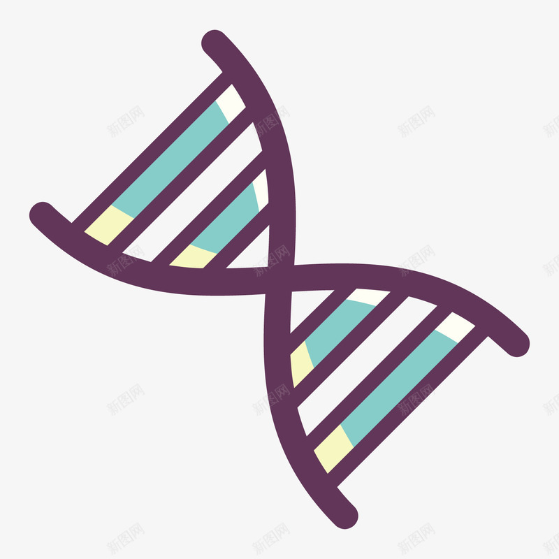 彩色手绘线稿基因元素矢量图图标ai_新图网 https://ixintu.com 医疗图标 圆弧 基因 彩色 扁平化 手绘 线稿 矢量图