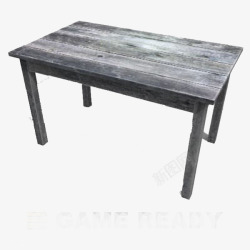 长条灰色破旧桌子素材