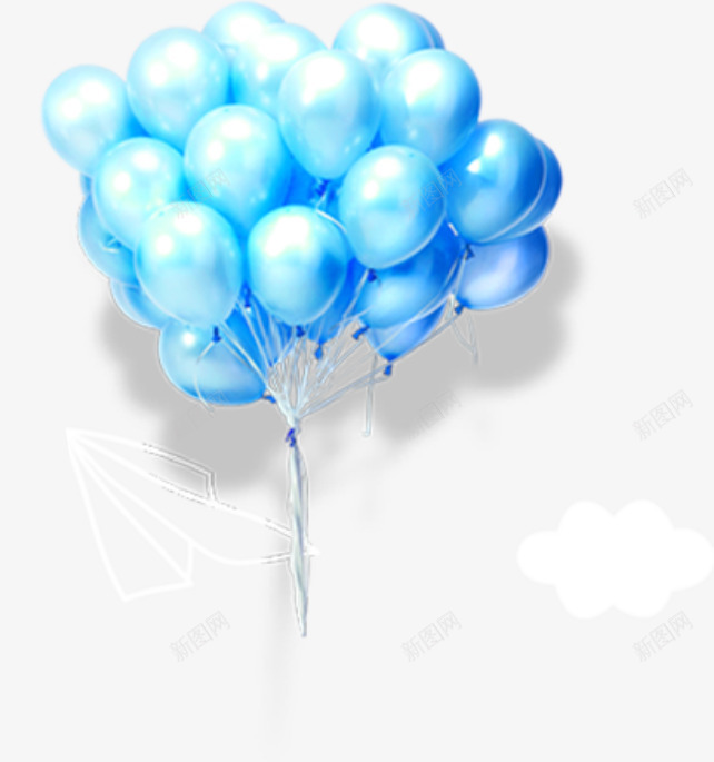 蓝色带阴影气球png免抠素材_新图网 https://ixintu.com 气球 漂浮 蓝色 阴影
