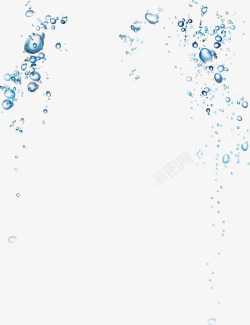 漂浮的水珠蓝色水珠漂浮气泡高清图片