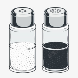 调料盐手绘玻璃调料瓶高清图片