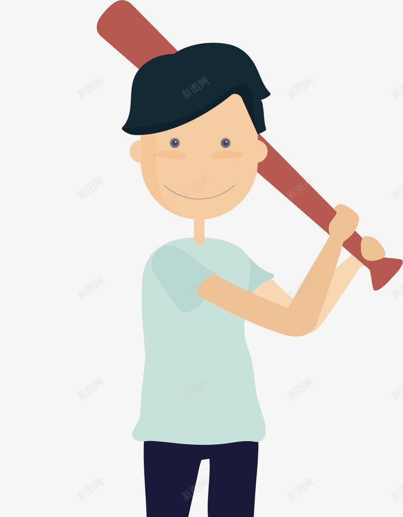 打棒球少年png免抠素材_新图网 https://ixintu.com 创意 卡通 少年 彩色的 手绘的 棒球 简单