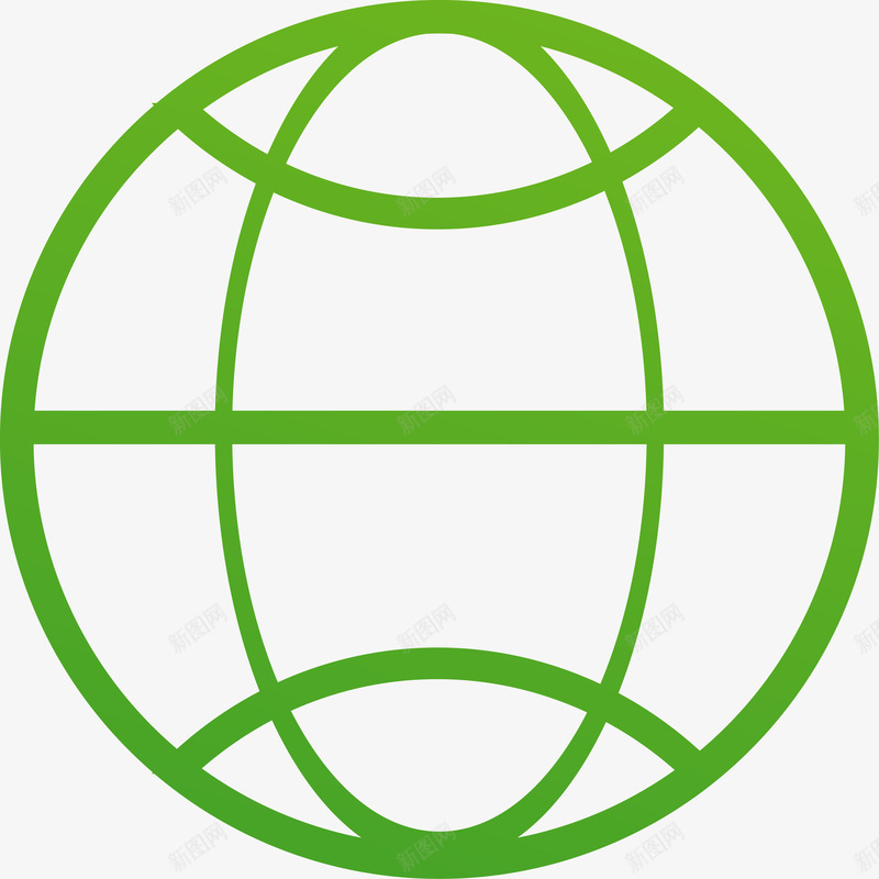 绿色线条地球图标png_新图网 https://ixintu.com 低能耗 可再生能源 可回收 回收利用 图标 垃圾桶 环保 生态标志 绿叶 绿色 绿色环保