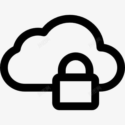 锁云图标png_新图网 https://ixintu.com 云计算 安全 技术 挂锁 防御 隐私