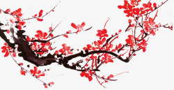 树枝横中国风海报卡通梅花树枝高清图片