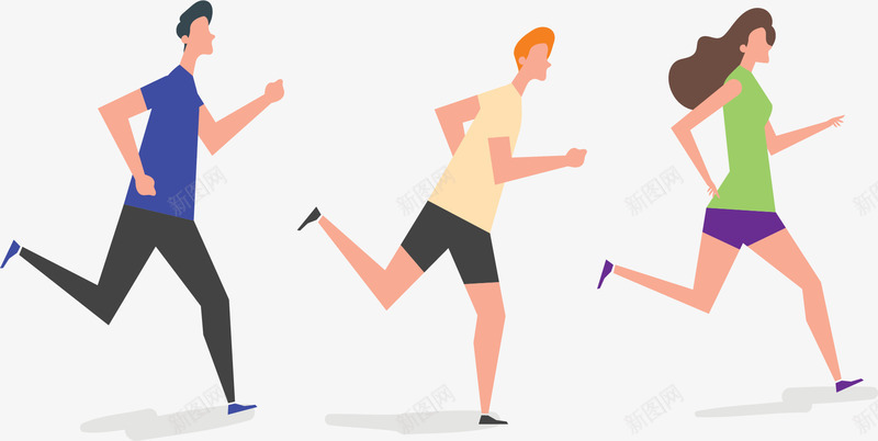 结伴跑步运动的人矢量图ai免抠素材_新图网 https://ixintu.com 矢量png 矢量图 结伴跑步 跑步 跑步的人 跑步运动 运动健身 逃跑小人