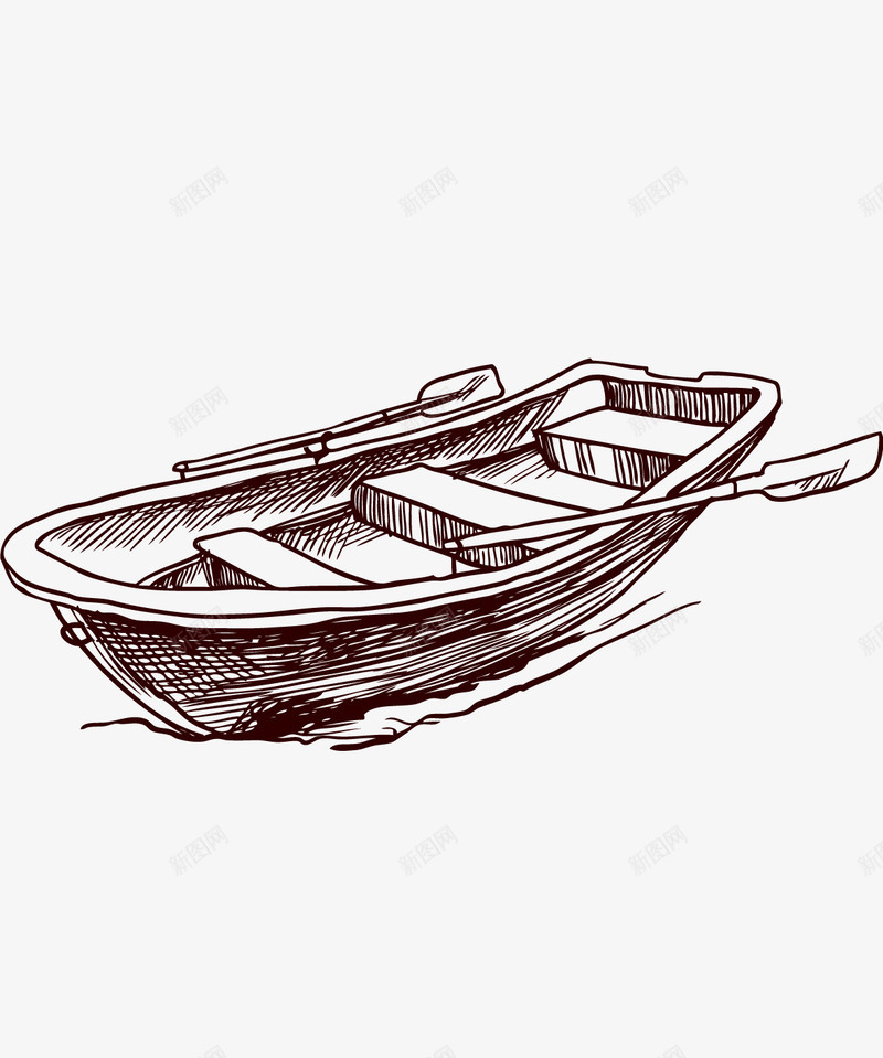 棕色手绘的小船png免抠素材_新图网 https://ixintu.com png图形 png装饰 小船 手绘 棕色 装饰