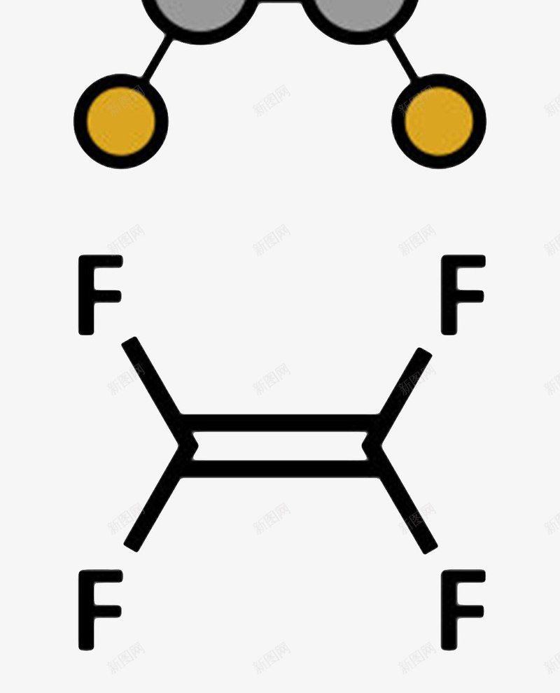 黄色四氟乙烯分子形状png免抠素材_新图网 https://ixintu.com 分子形状 分子立体结构 卡通 原子 最小单元 物理化学术 空间 纯色 质量 阿伏伽德罗