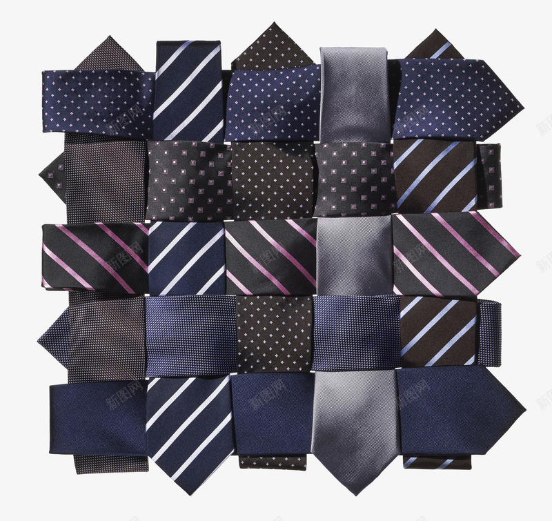 男士领带png免抠素材_新图网 https://ixintu.com 实物 布绸 方格 时尚几何图形 灰色格子 男士领带 蓝色 配饰 黑色