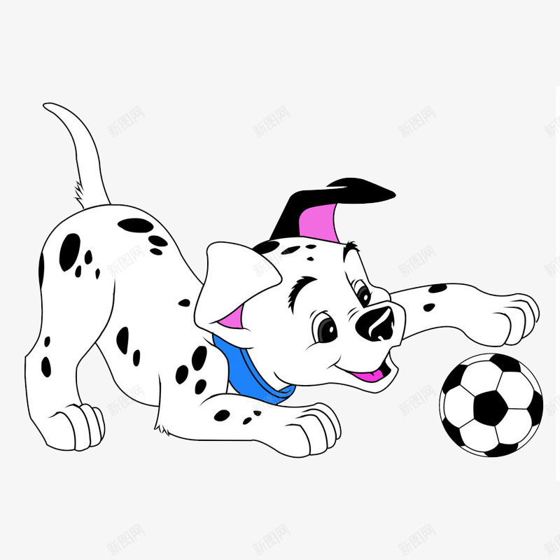 卡通片png免抠素材_新图网 https://ixintu.com 卡通 斑点狗 玩耍 绘画 黑白斑点狗