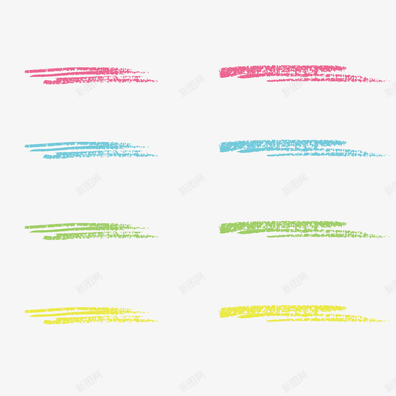 粉笔笔刷红色四色矢量图ai免抠素材_新图网 https://ixintu.com 粉笔笔刷 红色 绿色 蓝色 黄色 矢量图