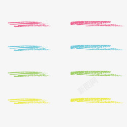绿色粉笔粉笔笔刷红色四色矢量图高清图片