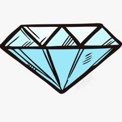 人造钻石浅蓝色钻石插画矢量图高清图片