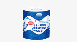 蓝色塑料包装小卷厕所卫生纸高清图片