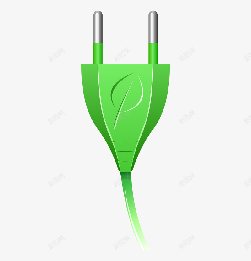 绿色两头插头png免抠素材_新图网 https://ixintu.com 两头 创意 安全 插头 电器 科技 绿色 设计