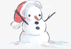 圣诞艺术字装饰冬日卡通可爱雪人高清图片