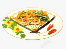 中华菜式炒鱼丝高清图片