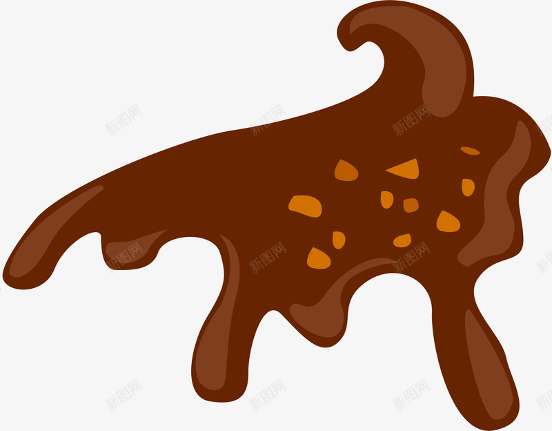 简约棕色巧克力酱png免抠素材_新图网 https://ixintu.com 巧克力酱 棕色巧克力 水彩 美味 花生粒