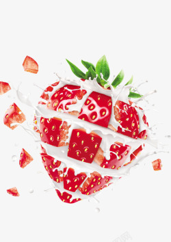创意水果照片创意牛奶草莓高清图片