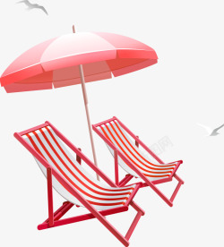 夏日防晒伞沙滩椅素材