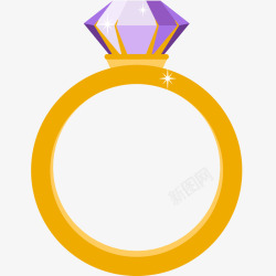 音色华丽戒指紫色钻石戒指矢量图高清图片