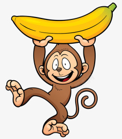 拿着香蕉的猴子素材
