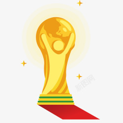 体育世界杯金色足球奖杯矢量图素材