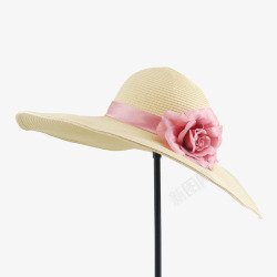 粉色遮阳帽粉色花帽子高清图片
