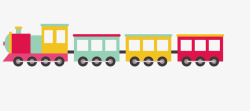 列式手绘卡通红色火车列车高清图片