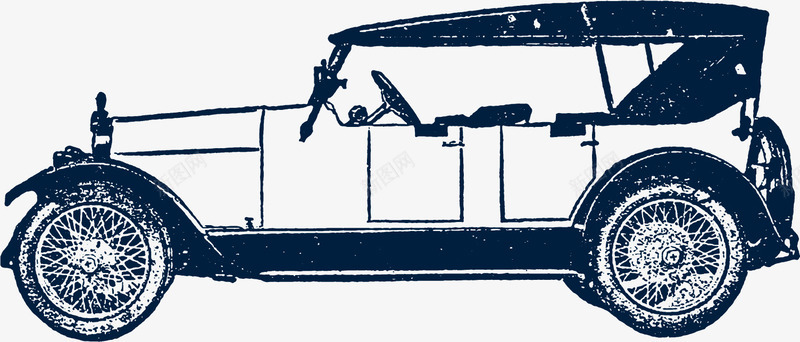 钢笔画老爷车矢量图图标ai_新图网 https://ixintu.com 卡通 简笔画 老爷车 蓝色 蓝色老爷车 钢笔画 矢量图