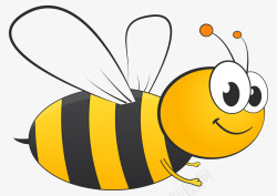 黄色背景黑色动物手绘小蜜蜂文件高清图片