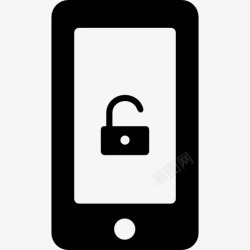 屏幕解锁打开挂锁符号在手机屏幕图标高清图片