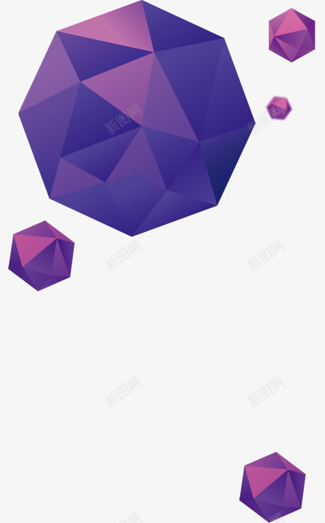 百变紫色钻石png免抠素材_新图网 https://ixintu.com 紫色 设计 钻石