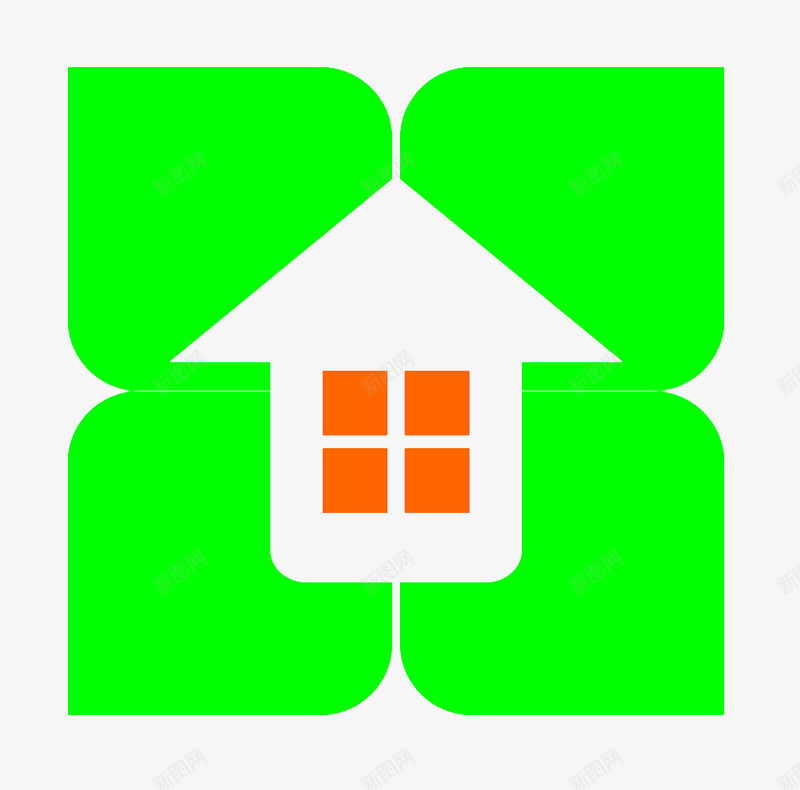绿色房屋图标png_新图网 https://ixintu.com 图标 安全 房子 绿色 除甲醛