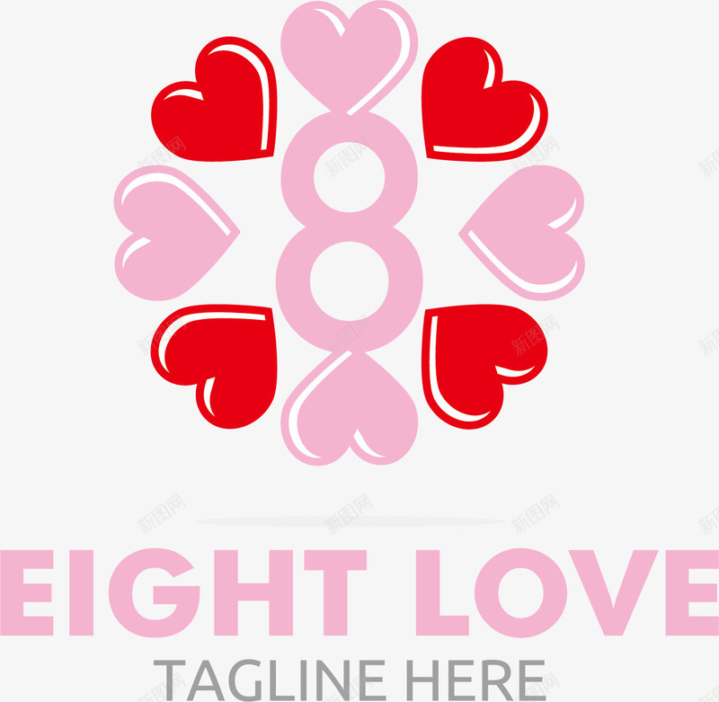 八周年纪念标志图标png_新图网 https://ixintu.com logo设计 八周年 情侣 标志设计 纪念徽章 纪念日