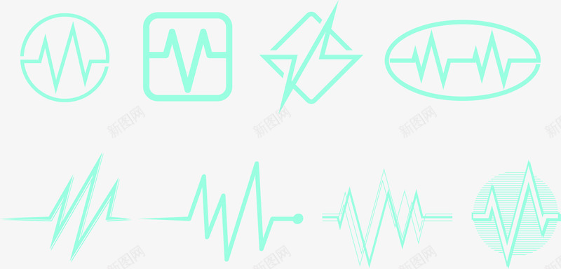 心跳线图图标png_新图网 https://ixintu.com 健康检测 图标 心跳线图 折线 标识设计 身体检查 闪电