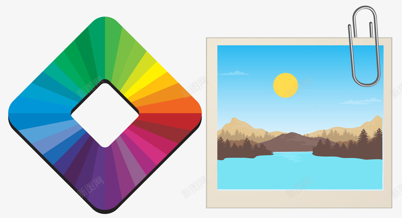 色盘和矢量图eps免抠素材_新图网 https://ixintu.com 七彩 图片 彩虹 色盘 矢量图