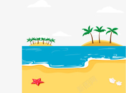 夏天潜水夏天阳光海滩椰岛矢量图高清图片