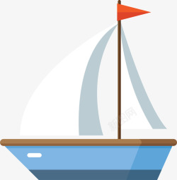 单体帆船白色海边度假帆船矢量图高清图片