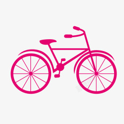 粉色少女系卡通简单自行车矢量图素材