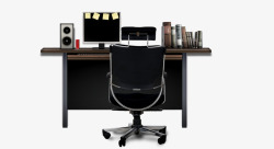 软包办公工作椅黑色书桌椅子高清图片